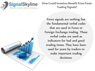Benefit From Forex Trading Signals?