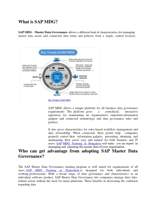 SAP MDG study materials PPT