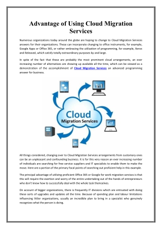 Advantage of using cloud migration services