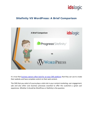 Sitefinity VS WordPress: A Brief Comparison