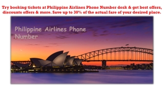 Book Air-Tickets For Sydney Get 30% Off At Philippine Airlines Phone Number