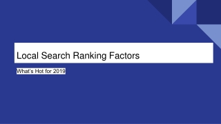 Local Search Ranking Factors in 2018
