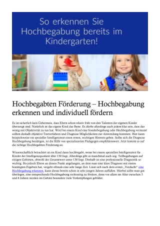 Hochbegabten Förderung – Hochbegabung erkennen und individuell fördern