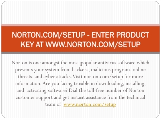 NORTON.COM/SETUP - NORTON ANTIVIRUS TECHNICAL SETUP