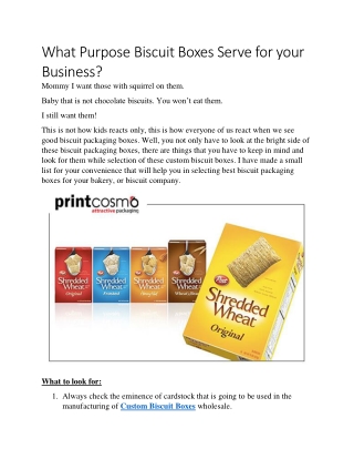 What Purpose Biscuit Boxes Serve for your Business
