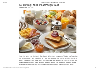 Fat Burning Food For Fast Weight Loss by Dietitian Nalini