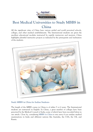 Best Medical Universities to Study MBBS in China