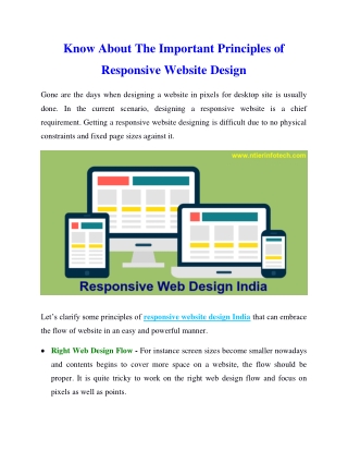 Know About The Important Principles of Responsive Website Design