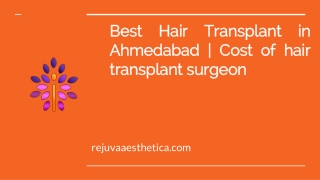 Cheapest hair transplant cost in Ahmedabad | Rejuvaaesthetica.com