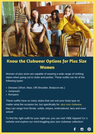 Know the Clubwear Options for Plus Size Women