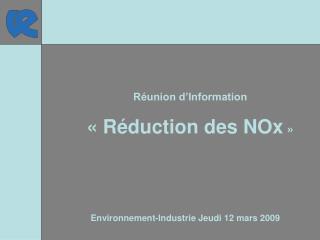 Environnement-Industrie Jeudi 12 mars 2009