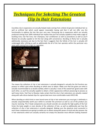 Tips For Selecting The Most Effective Clip In Hair Extensions