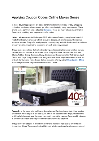 Applying Coupon Codes Online Makes Sense