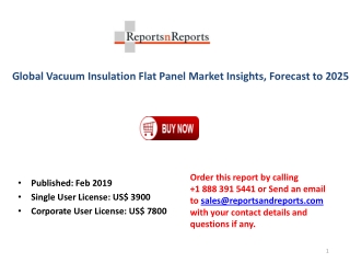 Global Vacuum Insulation Flat Panel Market Insights, Size, Share, in-coming Trends, Demand and Future Forecast to 2025