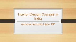 Interior Design Courses in India - Avantika University Ujjain, MP