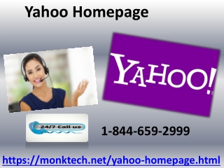 All the errors of Yahoo Homepage 1-844-659-2999 will be solved by our experts