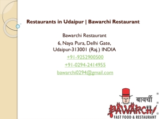 Restaurants in Udaipur | Bawarchi Restaurant