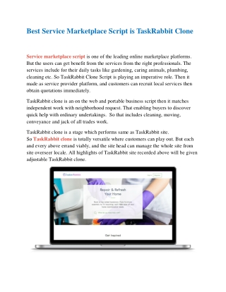 Best service marketplace script is task rabbit clone