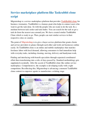 Service marketplace platform like taskrabbit clone script