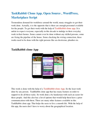 TaskRabbit Clone App, Open Source , WordPress, Marketplace Script