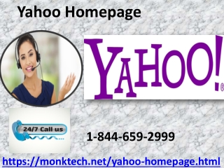 Yahoo Homepage 1-844-659-2999 showcase relevant content on the internet