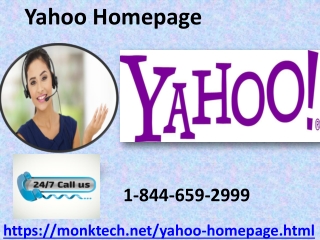 Email and search easily with Yahoo Homepage 1-844-659-2999