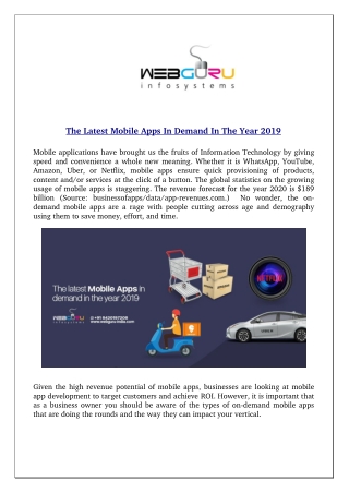 The Latest Mobile Apps In Demand In The Year 2019