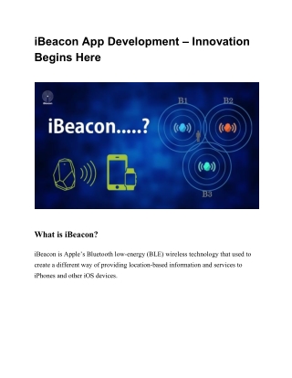 iBeacon App Development – Innovation Begins Here