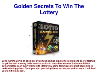 The Secret Winning Lottery Word