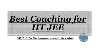 Best Coaching for IIT JEE