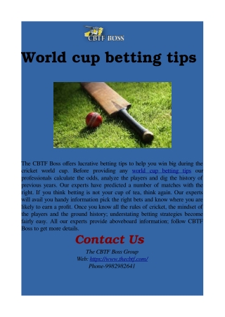 World cup betting tips