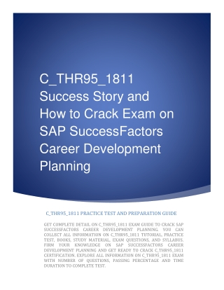 C_THR95_1811 Success Story and How to Crack Exam on SAP SuccessFactors Career Development Planning