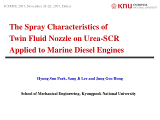 The Spray Characteristics of Twin Fluid Nozzle on Urea-SCR Applied to Marine Diesel Engines