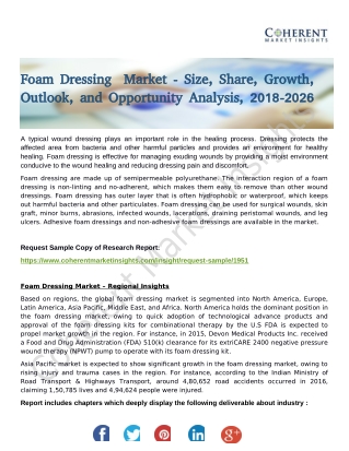 Foam Dressing Market - Size, Share, Outlook, and Opportunity Analysis, 2018 - 2026