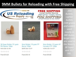 9MM Bullets for Reloading with Free Shipping