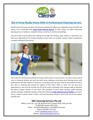 Get A Party Ready Home With A Professional Cleaning Service