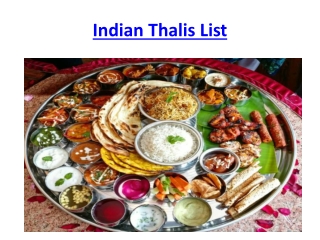 Best thali in India