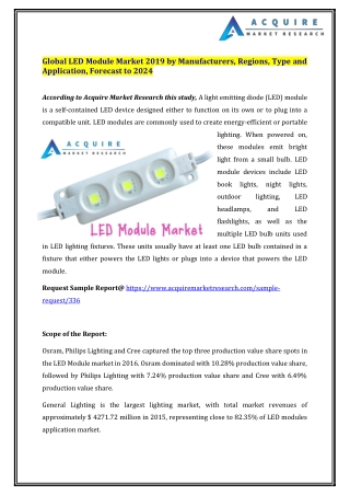 Global LED Module Market 2019 by Manufacturers, Regions, Type and Application, Forecast to 2024