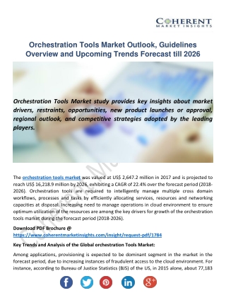 Orchestration Tools Market Demands and Business Outlook 2018-2026