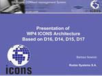 Presentation of WP4 ICONS Architecture Based on D16, D14, D15, D17