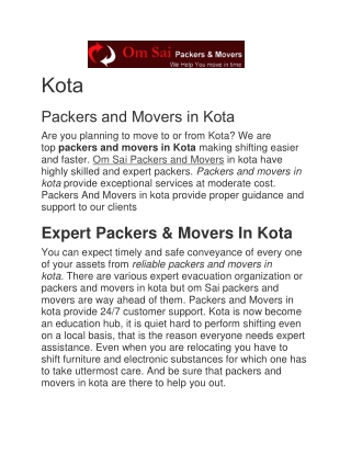 packers and movers kota