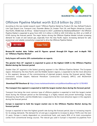 Offshore Pipeline Market worth $15.8 billion by 2023