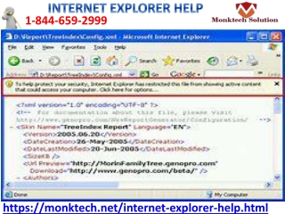 Change or Reset the browser’s settings via Internet Explorer Help 1844-659-2999