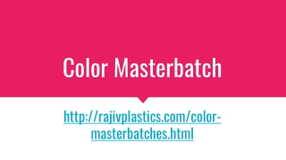 Color masterbatch