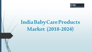 India Baby Care Products Market / Industry (2018-2024) | Market Report | Overview | Revenue | Trends | Outlook | Forecas