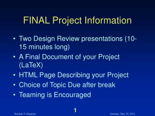 FINAL Project Information