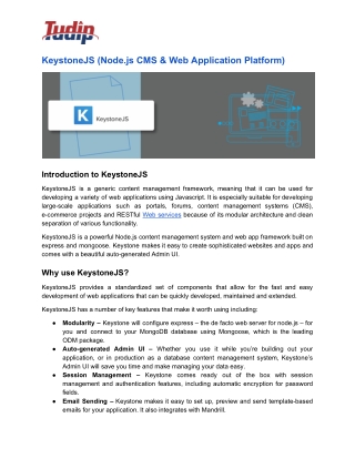 KeystoneJS (Node.js CMS & Web Application Platform)