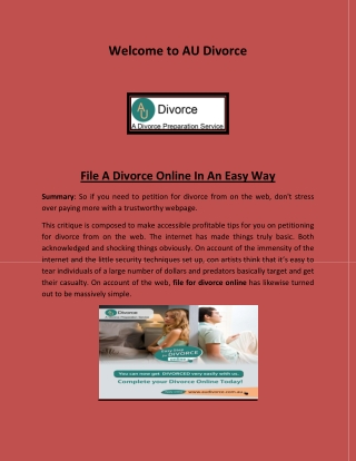 Divorce online, divorce papers, online apply for divorce