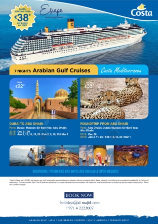 Cruise Holidays from Dubai