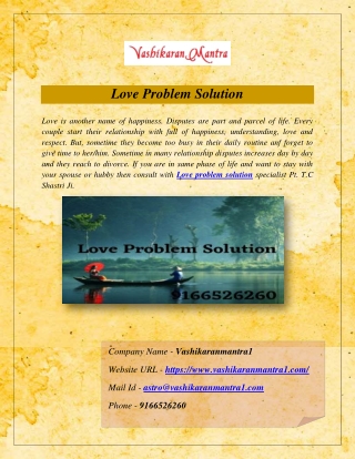 Love Problem Solution